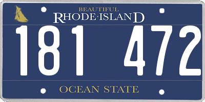 RI license plate 181472