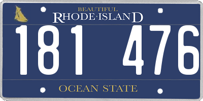RI license plate 181476