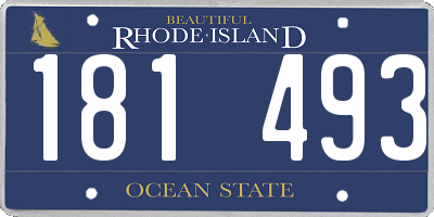 RI license plate 181493