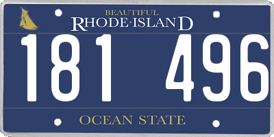 RI license plate 181496