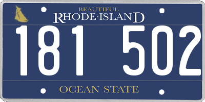 RI license plate 181502
