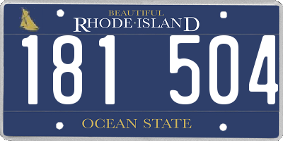 RI license plate 181504