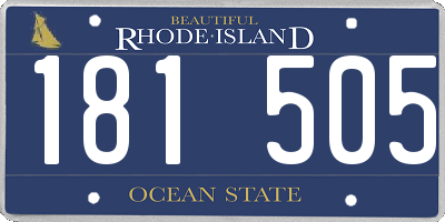 RI license plate 181505