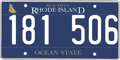 RI license plate 181506