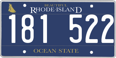 RI license plate 181522
