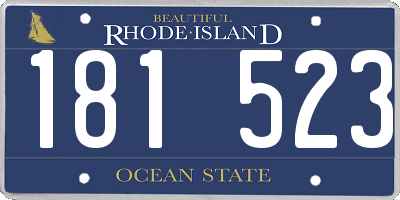 RI license plate 181523