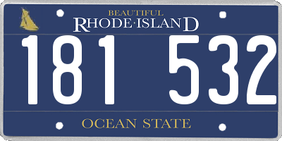 RI license plate 181532