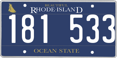 RI license plate 181533