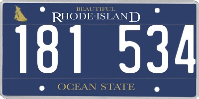 RI license plate 181534
