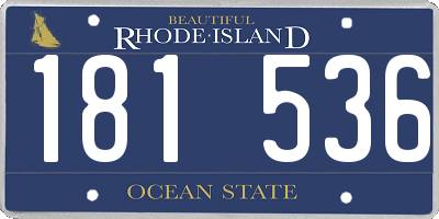 RI license plate 181536