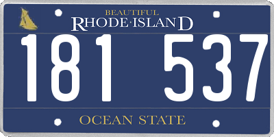 RI license plate 181537