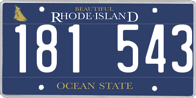 RI license plate 181543