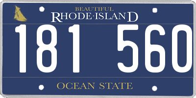 RI license plate 181560
