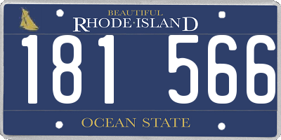 RI license plate 181566