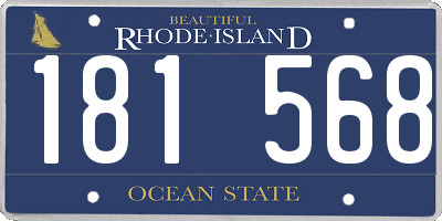 RI license plate 181568