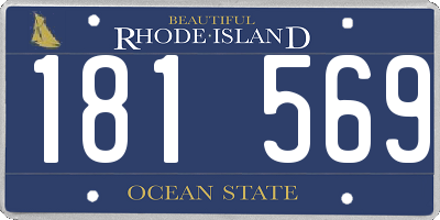 RI license plate 181569