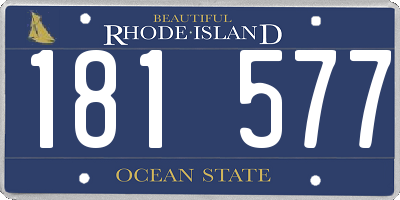 RI license plate 181577