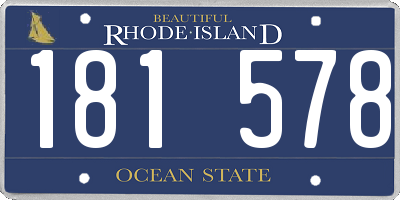 RI license plate 181578