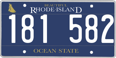 RI license plate 181582