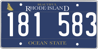 RI license plate 181583