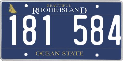 RI license plate 181584