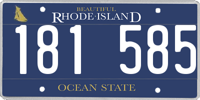 RI license plate 181585
