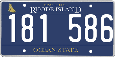 RI license plate 181586
