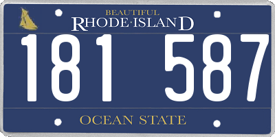 RI license plate 181587