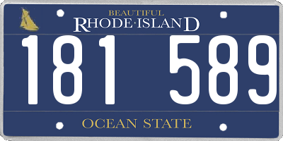 RI license plate 181589