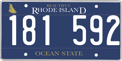 RI license plate 181592