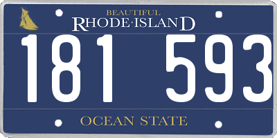 RI license plate 181593