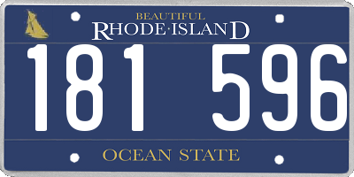 RI license plate 181596