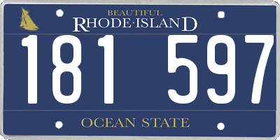 RI license plate 181597