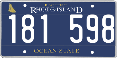RI license plate 181598