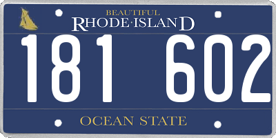 RI license plate 181602