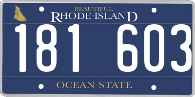 RI license plate 181603