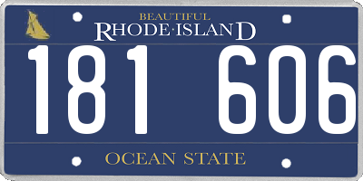 RI license plate 181606