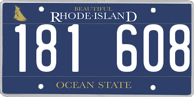 RI license plate 181608
