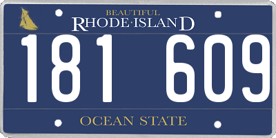 RI license plate 181609