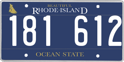 RI license plate 181612