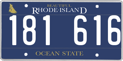 RI license plate 181616
