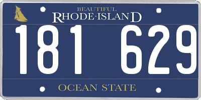 RI license plate 181629