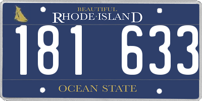 RI license plate 181633