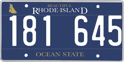 RI license plate 181645