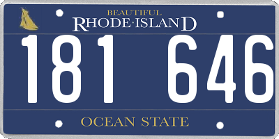 RI license plate 181646