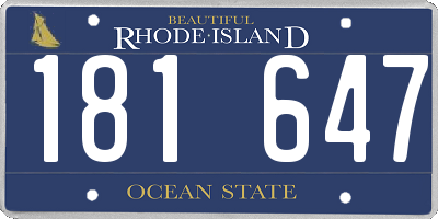 RI license plate 181647