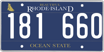 RI license plate 181660