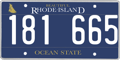 RI license plate 181665