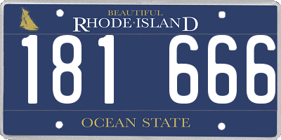RI license plate 181666