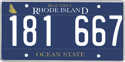 RI license plate 181667